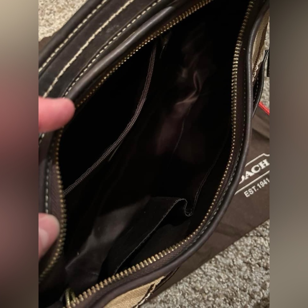 Coach, brown canvas purse. - Picture 7 of 7